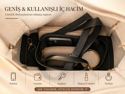 Geniş İç Hacimli Şık Kadın Çantası – Günlük Kullanıma Uygun